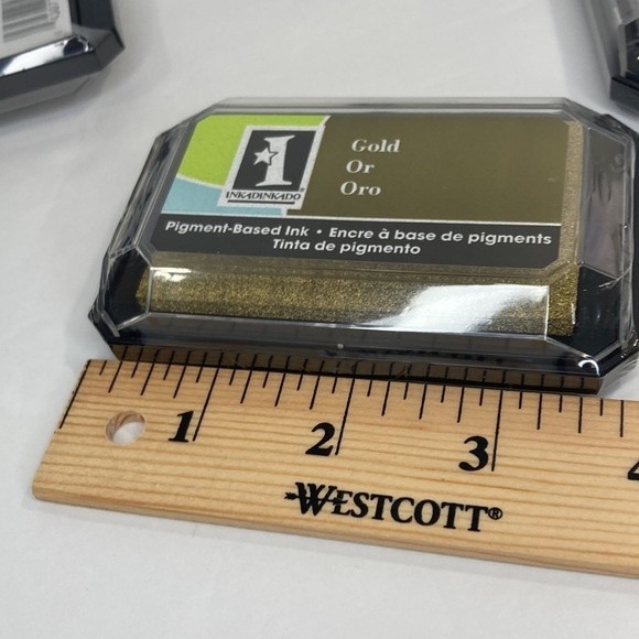 Inkadinkado Pigment Based Ink Stamp Pad Silver Gold 2 Each Crafts - Picture 11 of 13